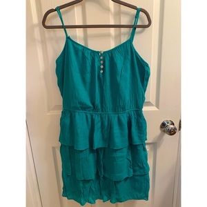 Turquoise tiered dress